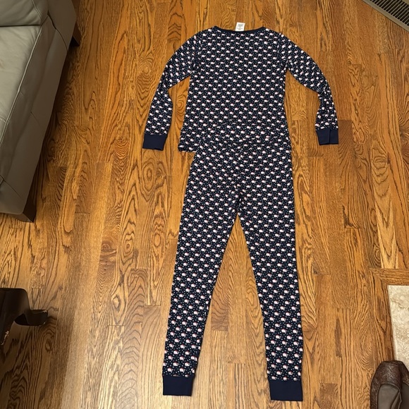 Vineyard Vines blue and white Santa hat whale print women pjs size XS - Picture 4 of 6